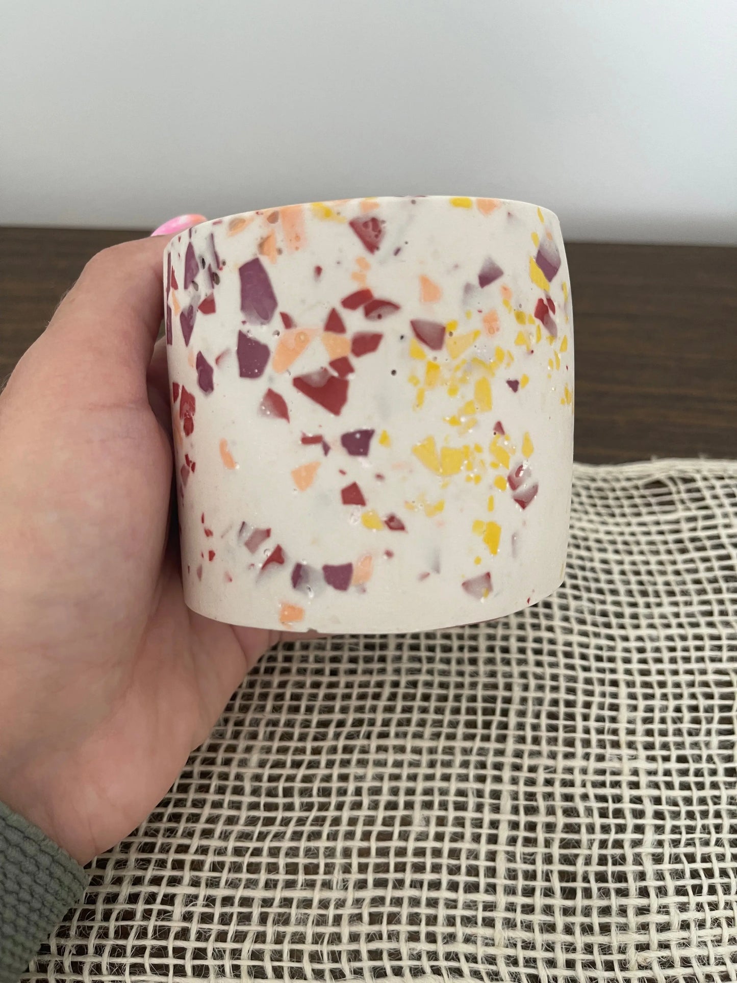Pot à cotons tiges "Lily" - déco artisanale française France