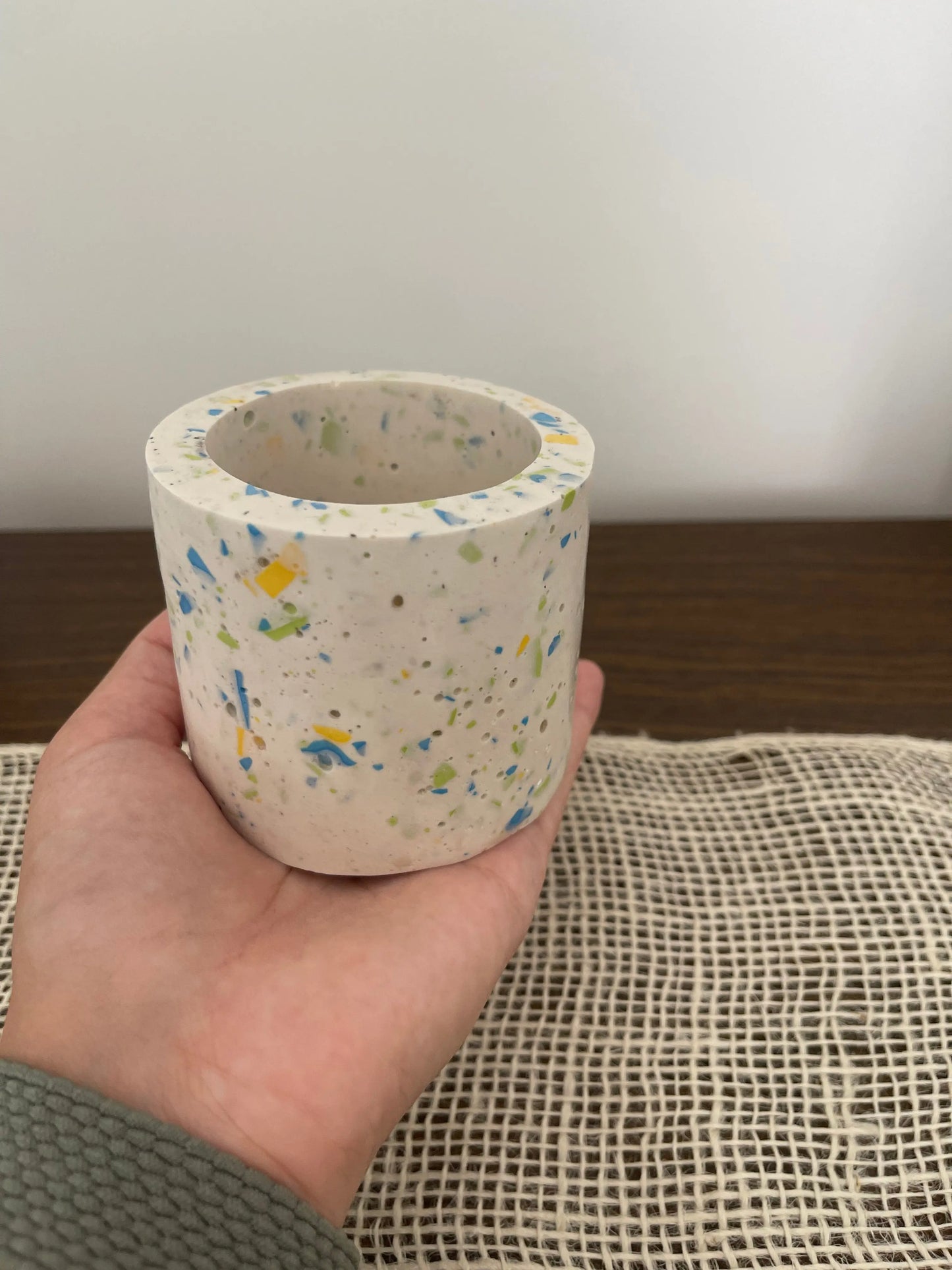 Pot à cotons tiges "Lily" - déco artisanale française France