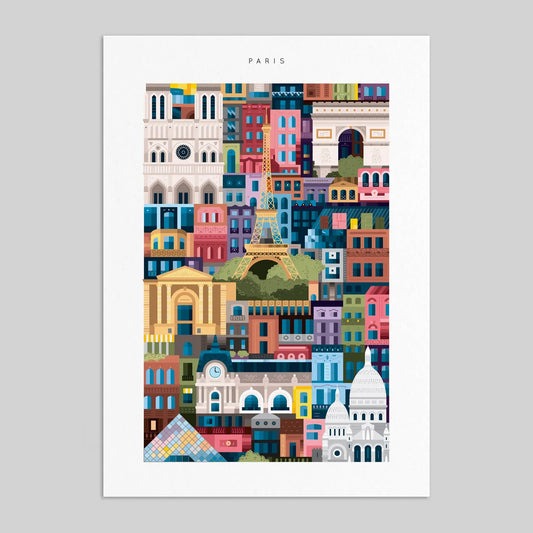Affiche illustrée "Paris" - L'Envie Déco